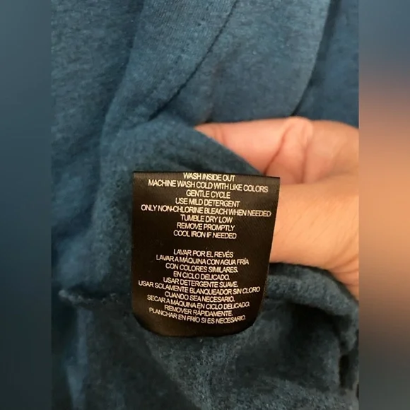 32 Heat Dark Teal Long Sleeve Funnel Neck Sweat Top - Picture 6 of 6